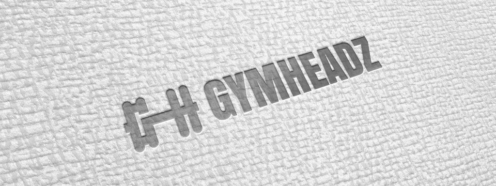 Fitness club logo design for Gymheadz on a textured background.