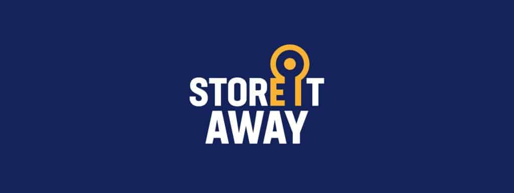 The final Store It Away logo design featuring the negative space key.