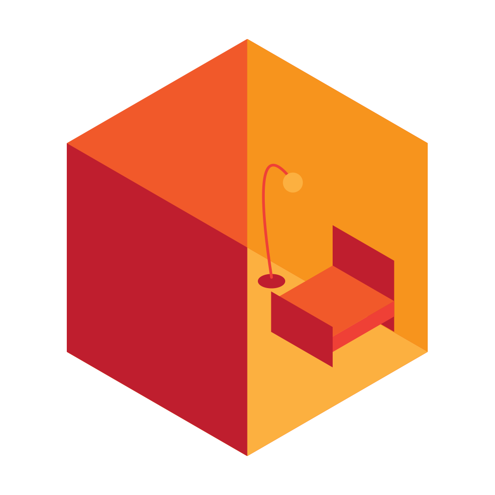 A geometric emblem designed for a student-focused brand.