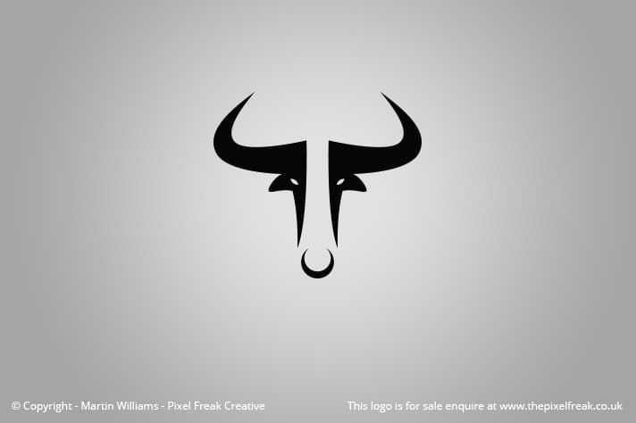 Minimalist Bull Head Logo