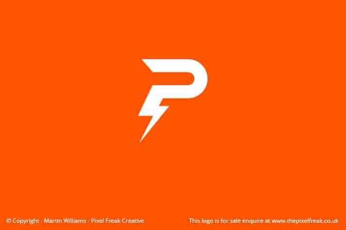P Lightening Bolt Logo Motif