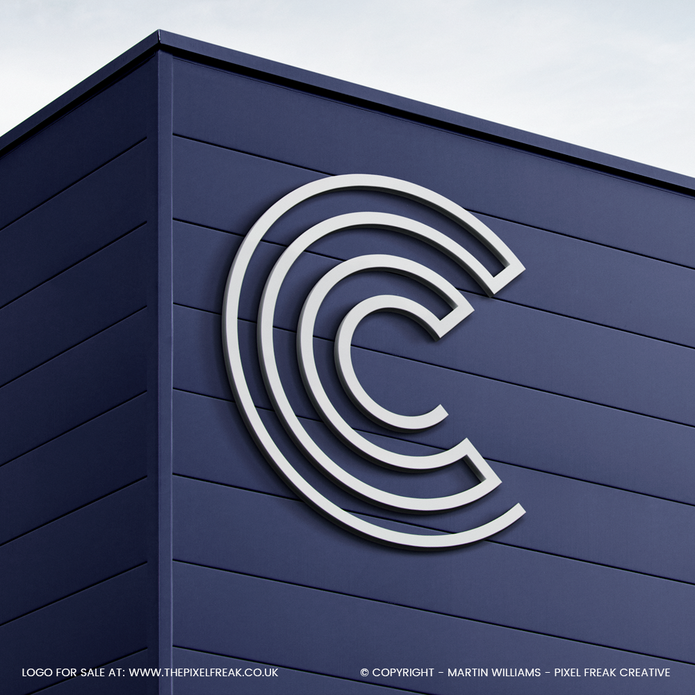 Strong C letter brand mark design for heavy industry