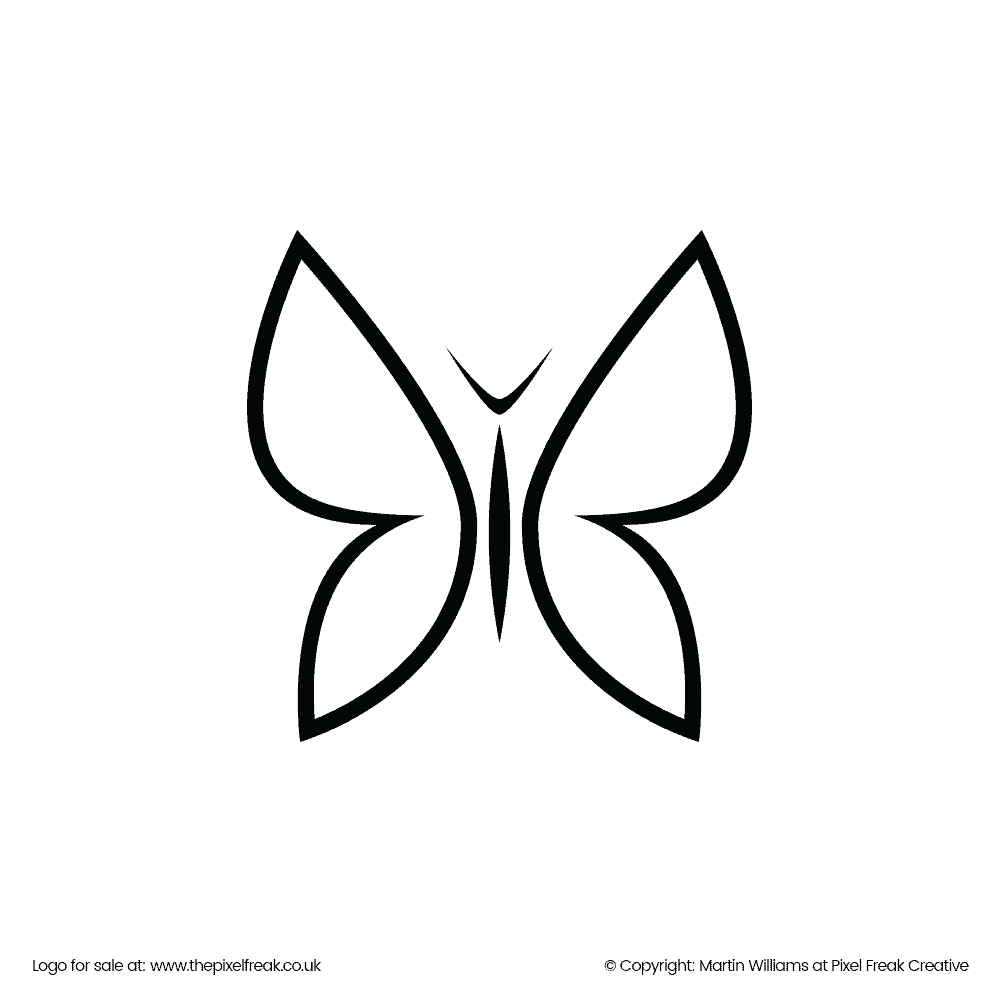 Minimalist and elegant butterfly logo for yoga in black on Craiyon