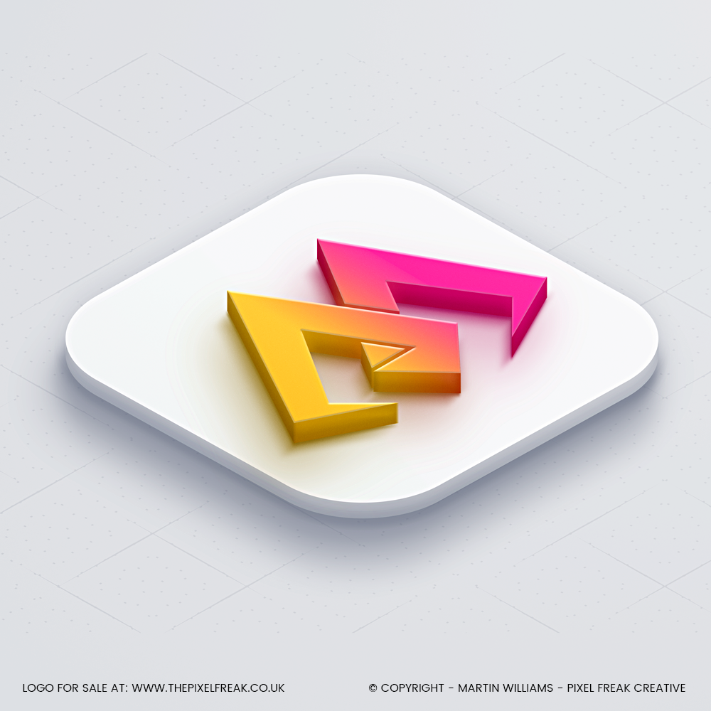 intertwined m logo design as an app icon