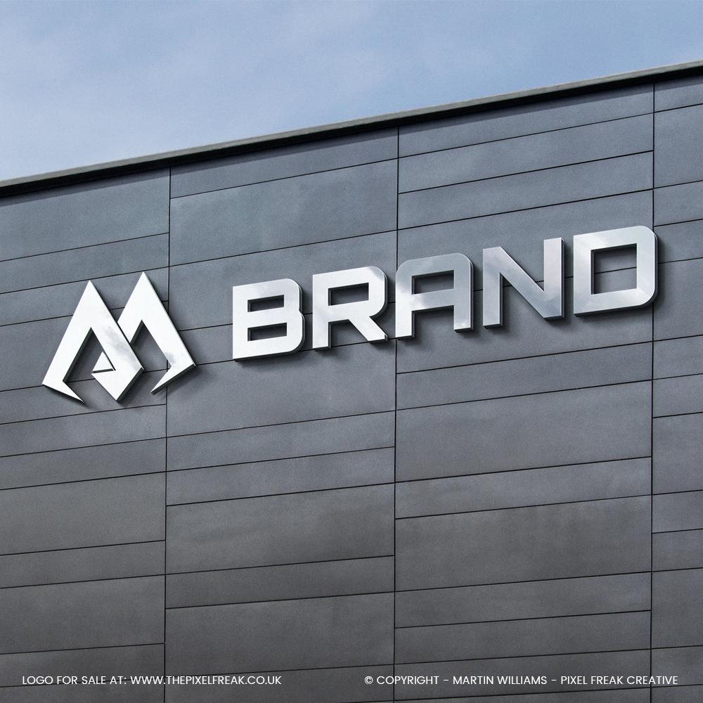 m company logo design metal signage