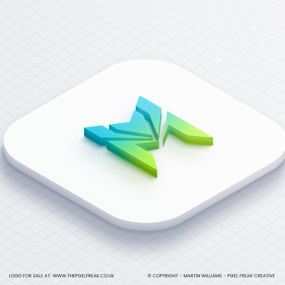 m logo tech brand app 3d icon