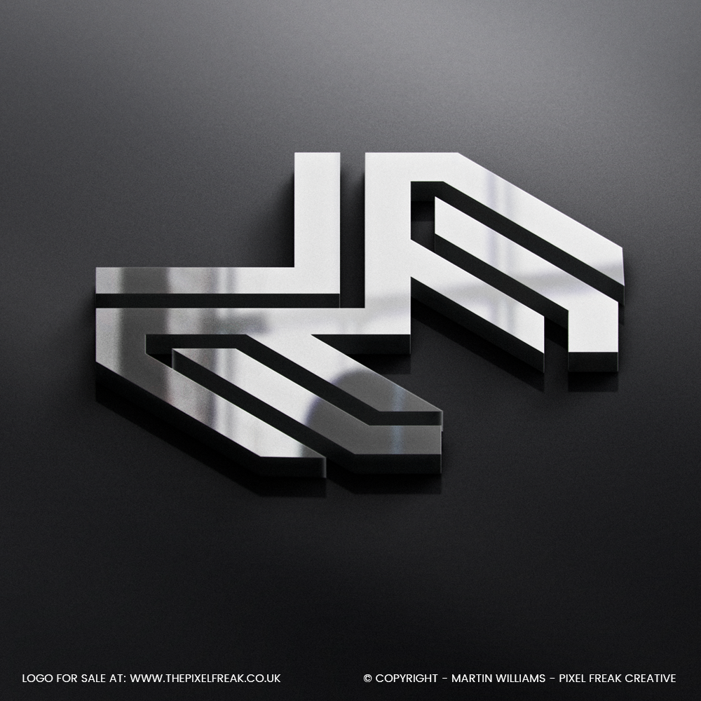 maze logo 3d metallic geometric concept