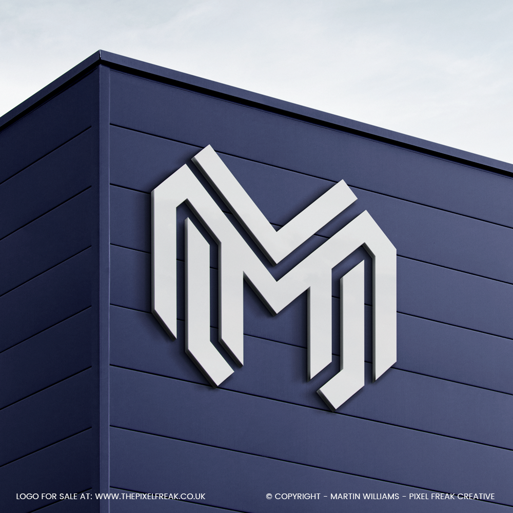 maze logo 3d sign mock-up on building