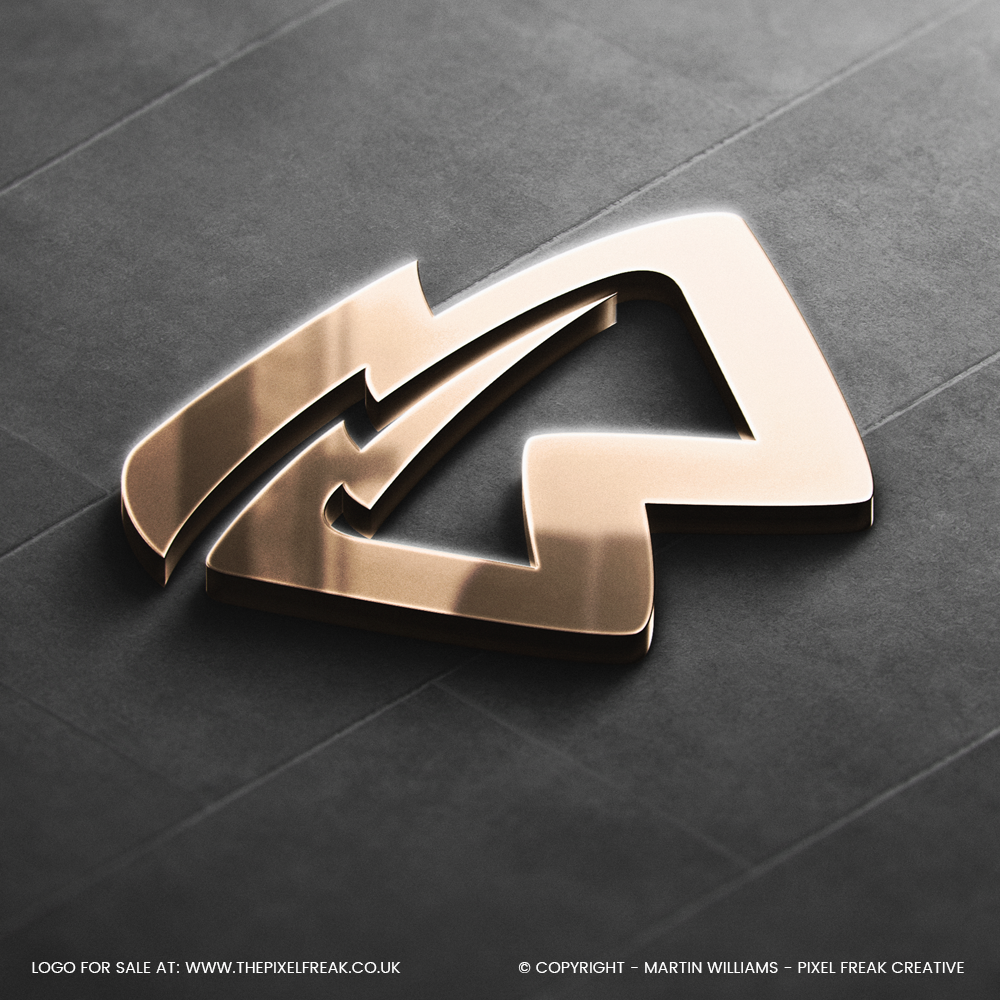 Lightning Bolt Concept Gold Mockup
