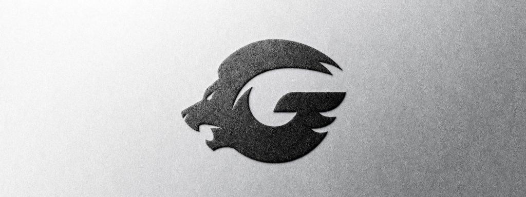 Strong logo design featuring a lion head G monogram.