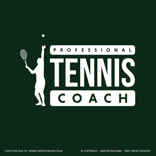 Tennis Coach Logo Design for Sale Ready to Buy Tennis Emblem