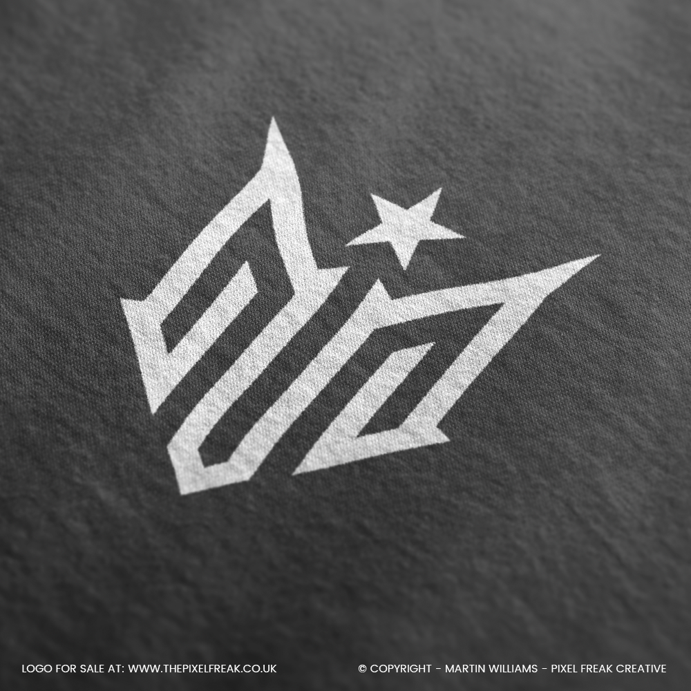 m logo design fabric print apparel