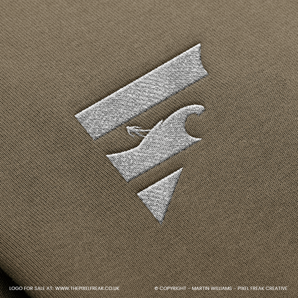 Embroidered surfing logo for apparel and gear