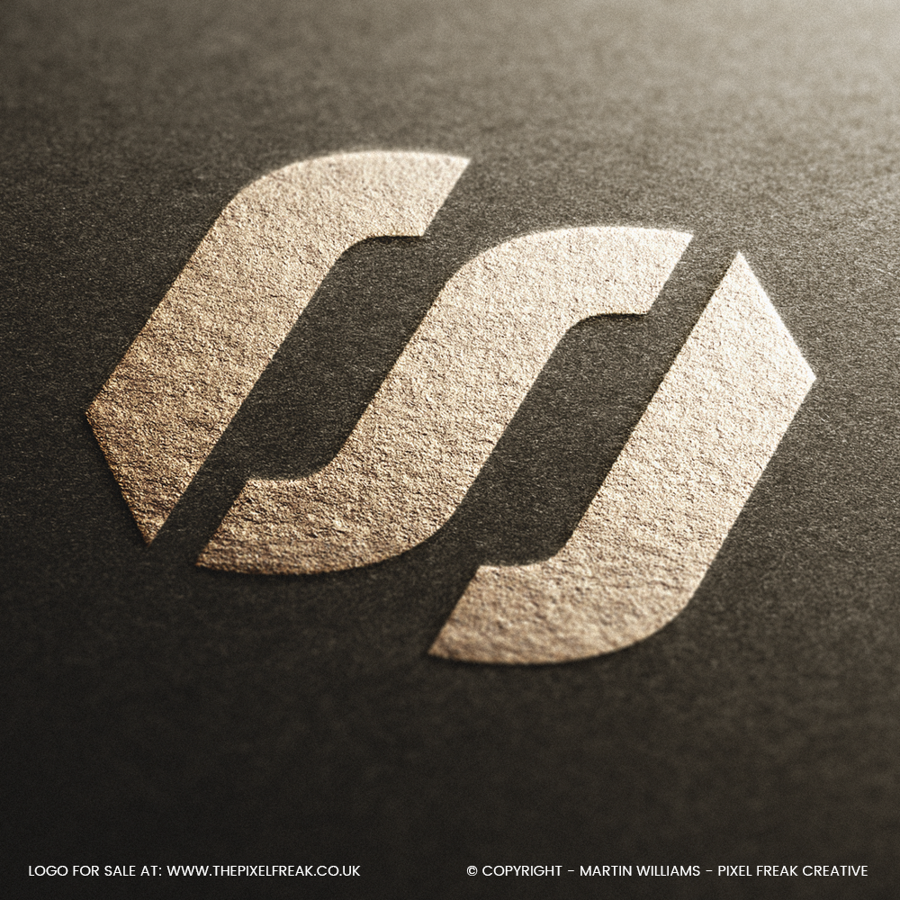 gold embossed s logo mockup