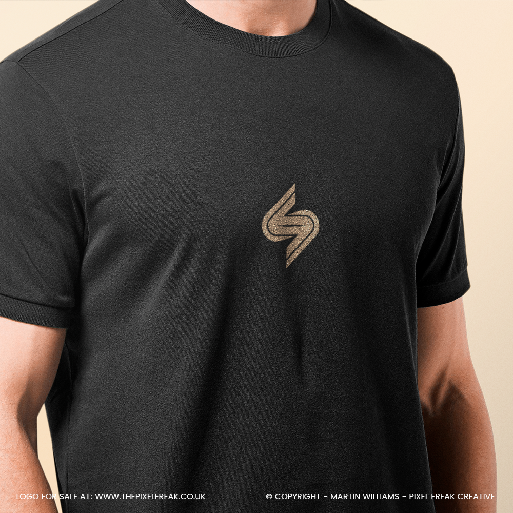 letter s concept logo design on a t-shirt
