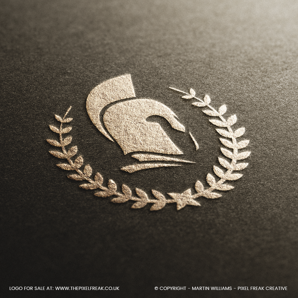 logo concept of spartan warrior helmet