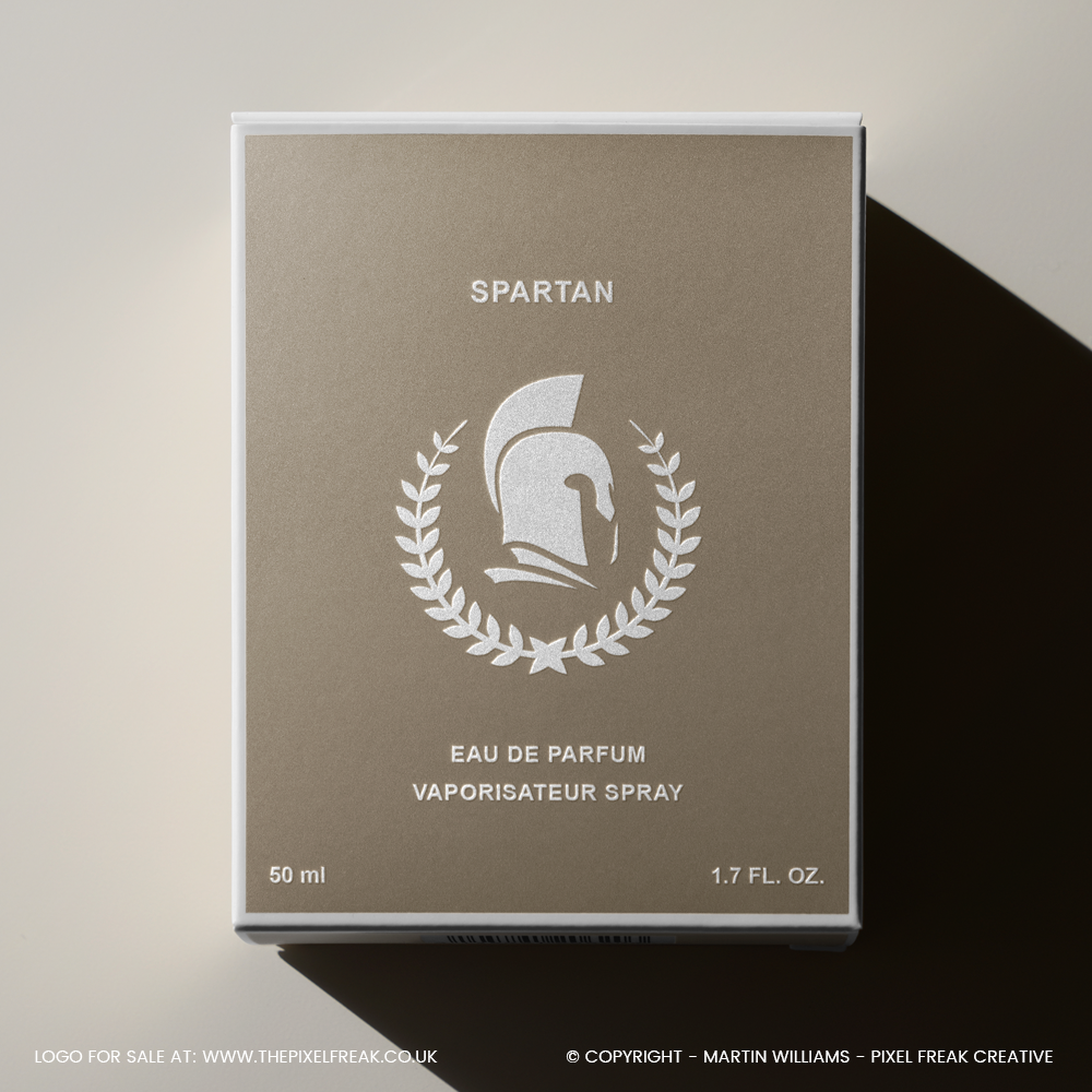 mockup design with spartan helmet logo
