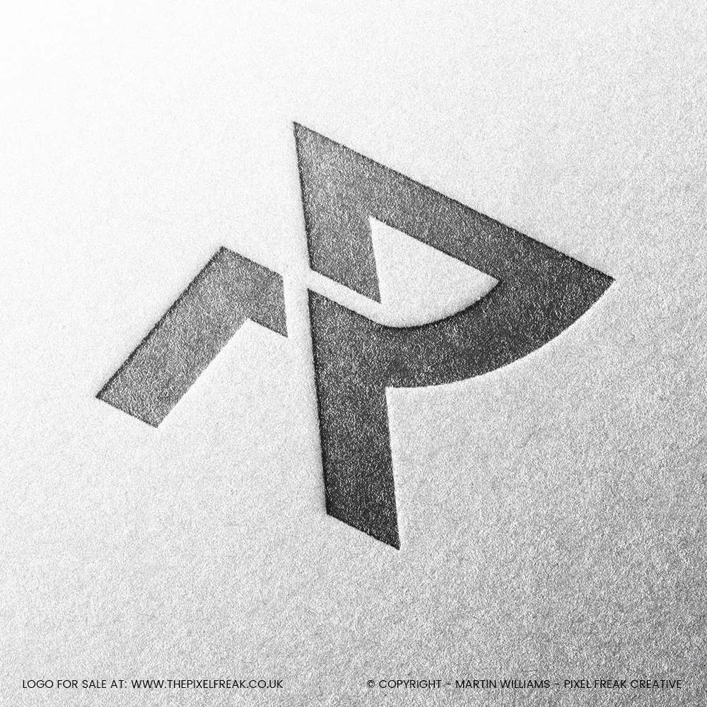 debossed logo with a letter r
