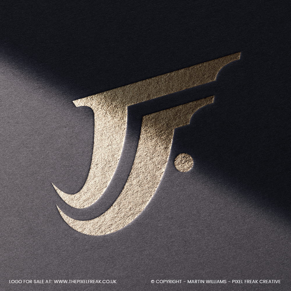 Luxury JF logo embellishment on fashion accessories