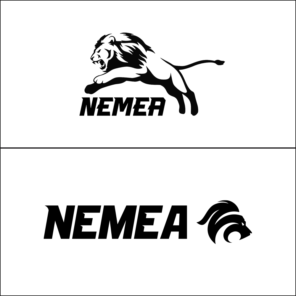Rebranding example: before and after of the Nemea Athletica logo transformation.