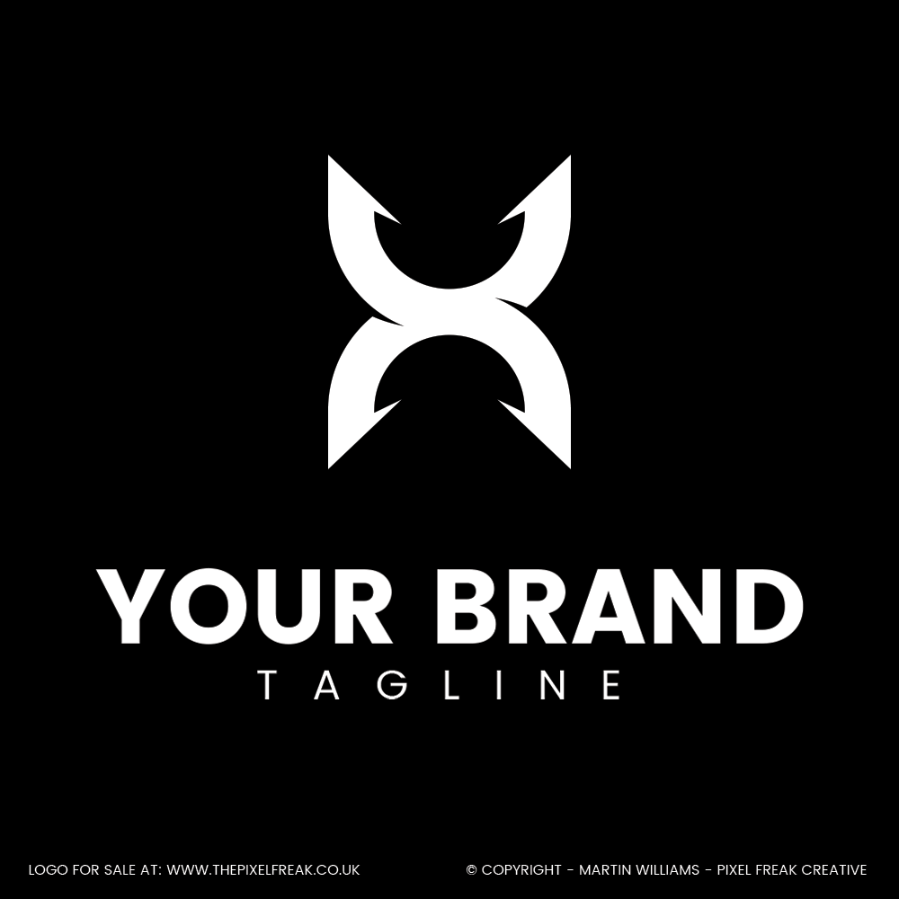 Inspirational example of a balanced geometric letter X logo with unisex appeal.