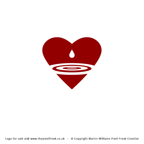Droplet Heart Logo Design