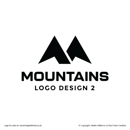 M Logo Design Mountains