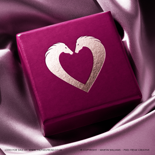 Twin Horses Heart Logo Design